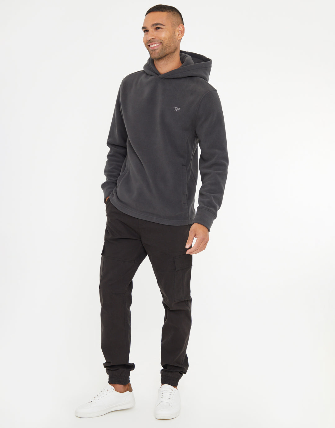 Slate Grey Microfleece Overhead Hoodie