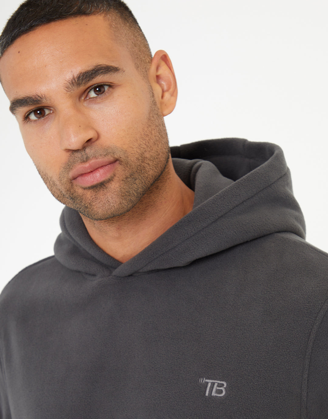 Slate Grey Microfleece Overhead Hoodie