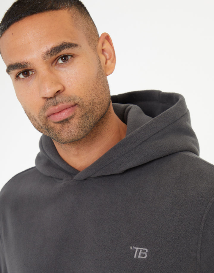 Slate Grey Microfleece Overhead Hoodie