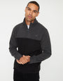 Slate Grey Colourblock Quarter Zip Fleece