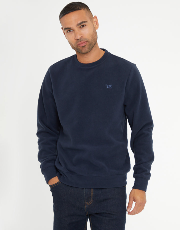 Navy Microfleece Crew Neck Sweatshirt
