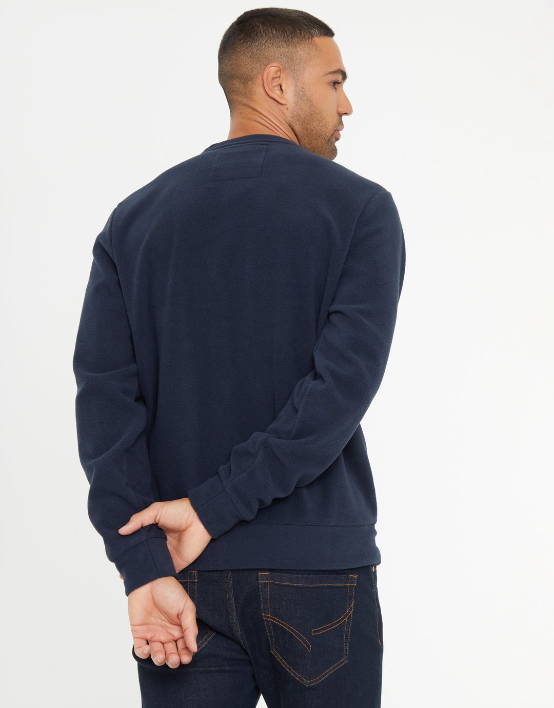 Navy Microfleece Crew Neck Sweatshirt