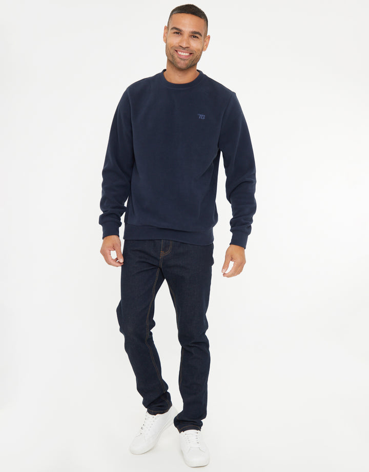 Navy Microfleece Crew Neck Sweatshirt