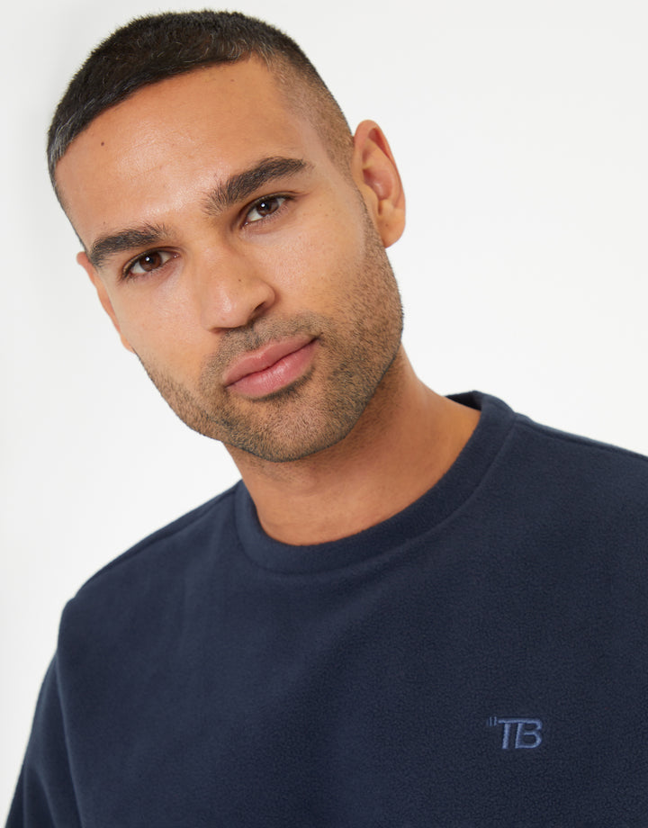 Navy Microfleece Crew Neck Sweatshirt