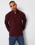Burgundy Contrast Side Panel Quarter Zip Fleece