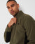 Khaki Green Contrast Side Panel Quarter Zip Fleece