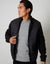 Onion Quilted Fleece Zip Up Jacket in Black