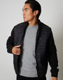 Onion Quilted Fleece Zip Up Jacket in Black