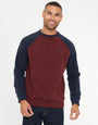 Burgundy & Navy Raglan Microfleece Crew Neck Sweatshirt