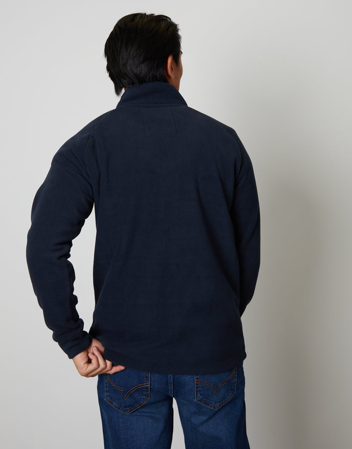 Navy Technical Zip Up Fleece