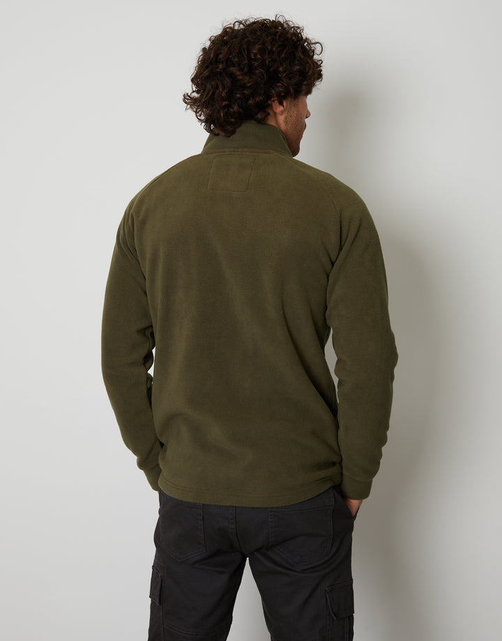 Khaki Green Technical Zip Up Fleece