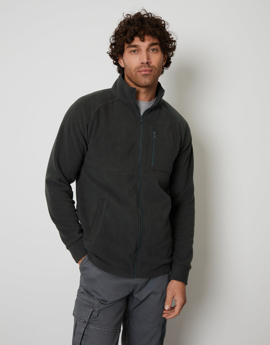 Charcoal Grey Technical Zip Up Fleece