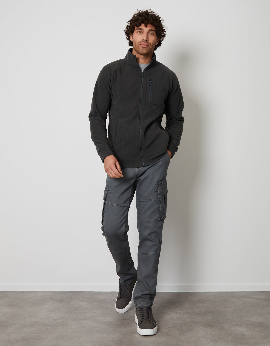 Charcoal Grey Technical Zip Up Fleece