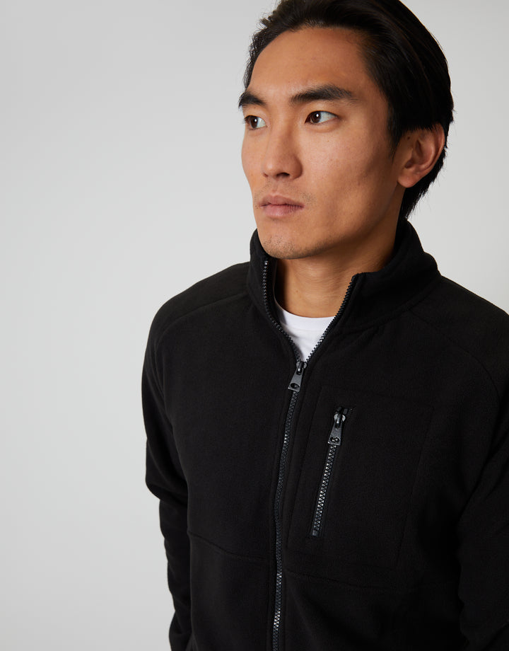Black Technical Zip Up Fleece