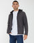 Slate Grey Waffle Textured Sherpa Lined Zip Through Hoodie