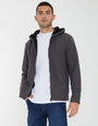Slate Grey Waffle Textured Sherpa Lined Zip Through Hoodie
