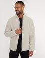 Ecru Zip Through Funnel Neck Borg Fleece