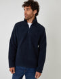 Navy Quarter Zip Borg Sweatshirt