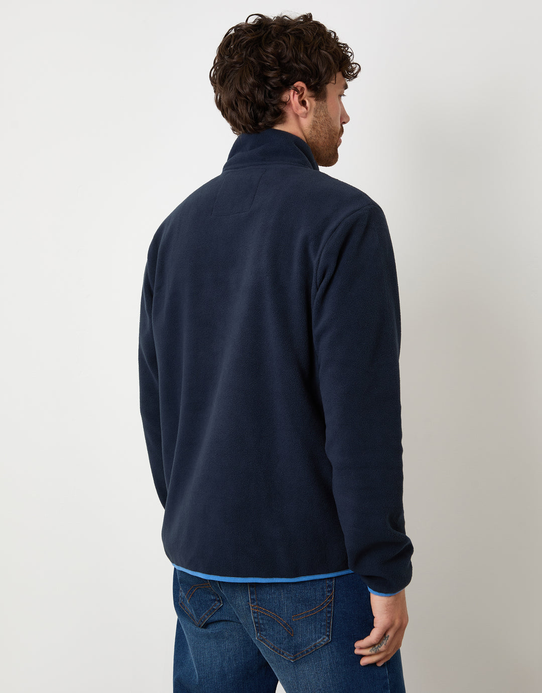 Navy Microfleece Quarter Zip Sweatshirt