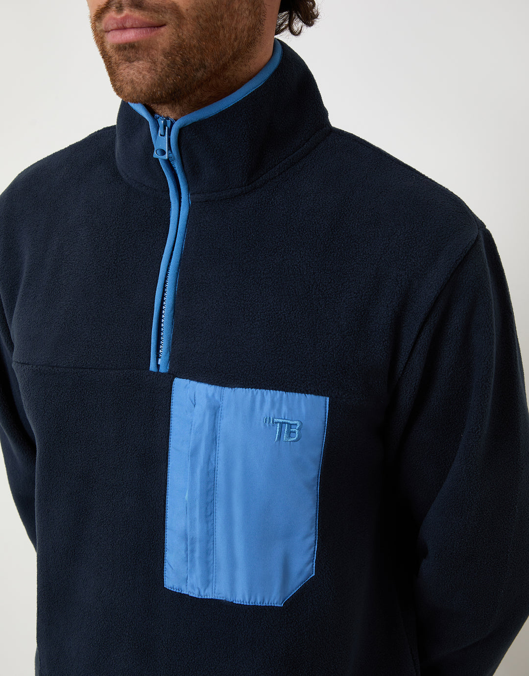 Navy Microfleece Quarter Zip Sweatshirt
