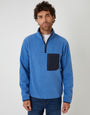Cobalt Blue Microfleece Quarter Zip Sweatshirt