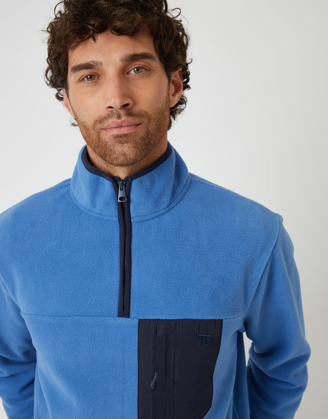 Cobalt Blue Microfleece Quarter Zip Sweatshirt