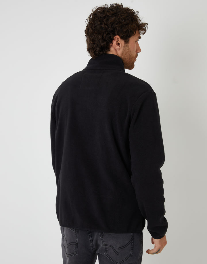 Black Microfleece Quarter Zip Sweatshirt