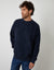 Navy Relaxed Fit Crew Neck Borg Sweatshirt