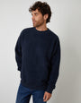 Navy Relaxed Fit Crew Neck Borg Sweatshirt