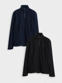 Black & Navy Quarter Zip Microfleece Sweatshirts (2 Pack)