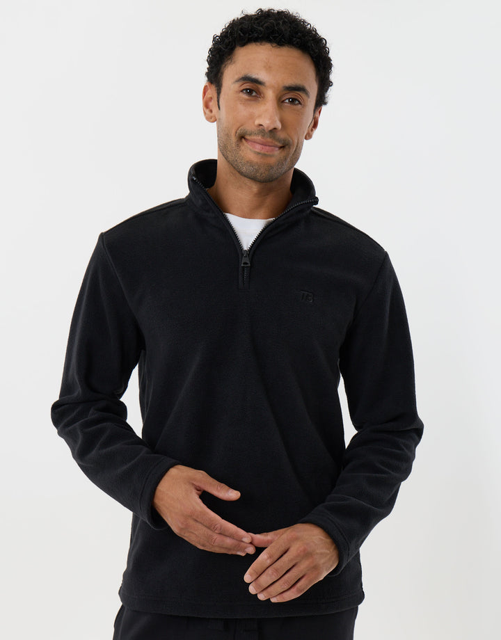 Quarter Zip Fitness Fleece in Black