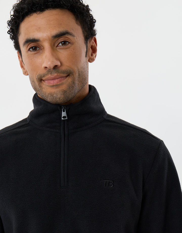 Quarter Zip Fitness Fleece in Black
