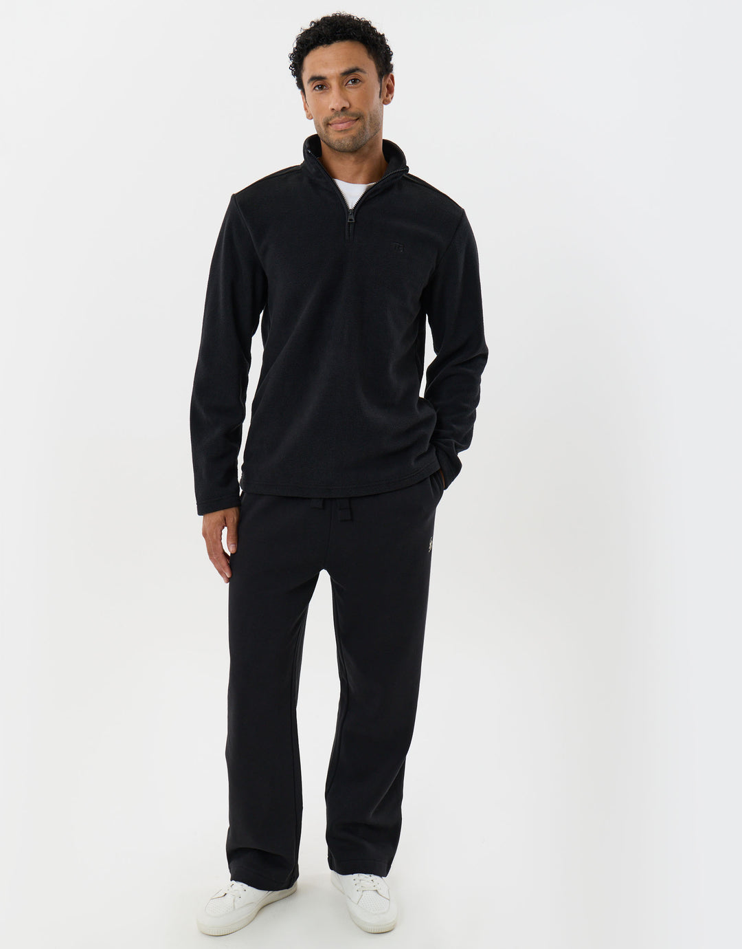 Quarter Zip Fitness Fleece in Black