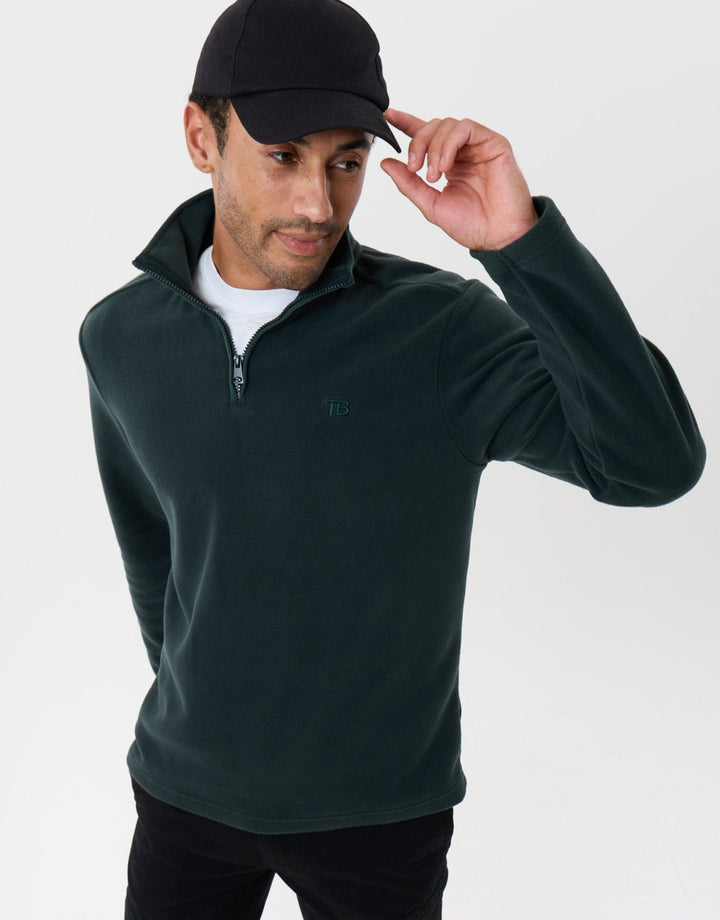 Quarter Zip Fitness Fleece in Dark Green