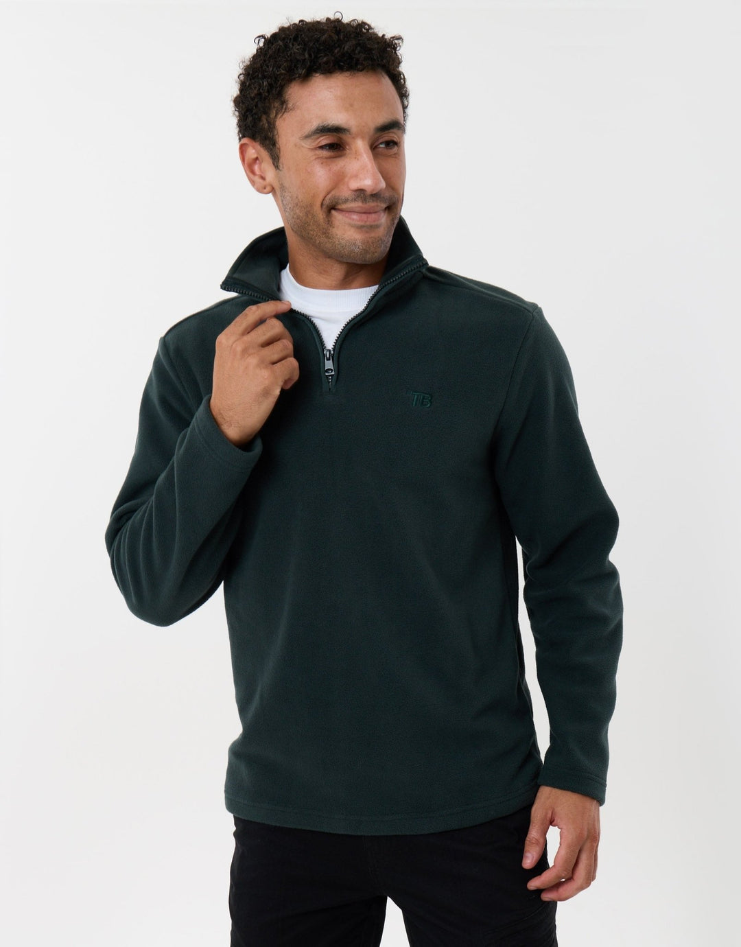 Quarter Zip Fitness Fleece in Dark Green