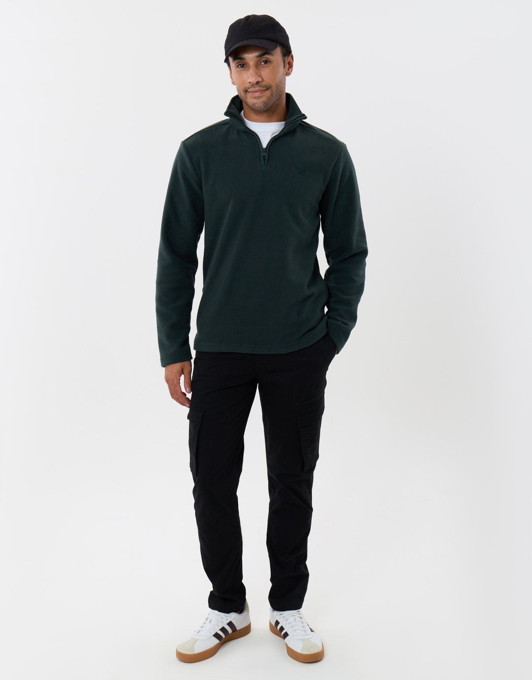 Quarter Zip Fitness Fleece in Dark Green