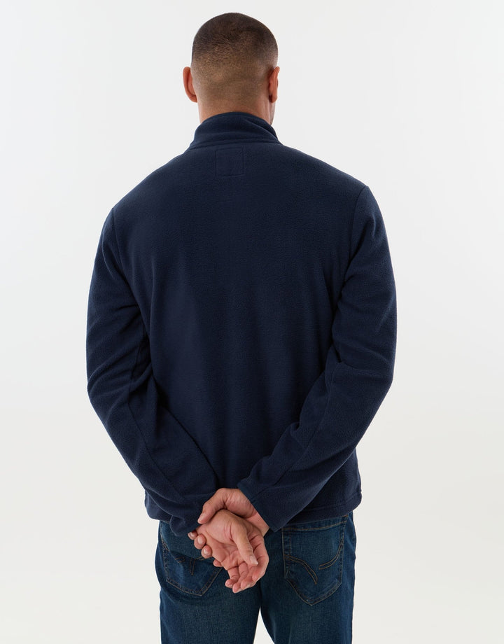 Zip Through Funnel Neck Micro Fleece in Navy