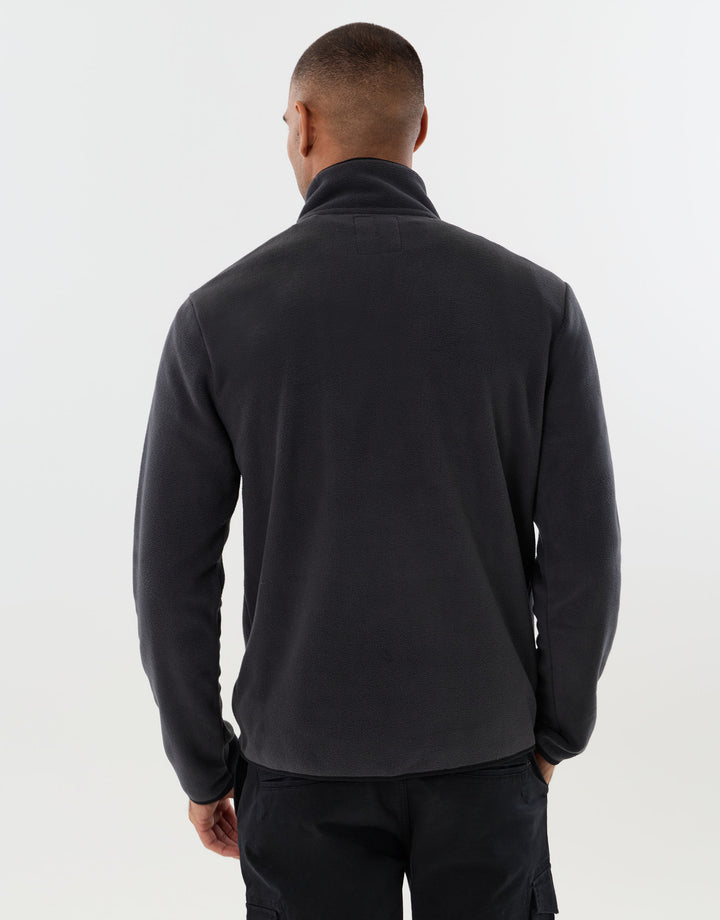Quarter Zip Fitness Fleece with Pocket in Slate Grey