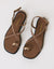 Mink Brown Cross Strap Toe Loop Sandals