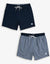 Navy & Geo Print Swim Shorts (2 Pack)