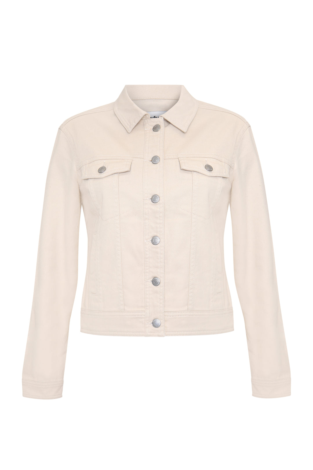 Threadbare Stretch Denim Jacket in Ecru - flat lay