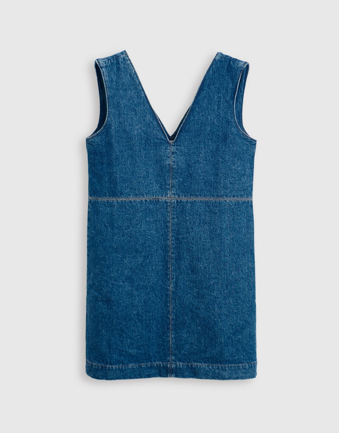 Threadbare Denim V-Neck Mini Dress in Mid Wash - mannequin image