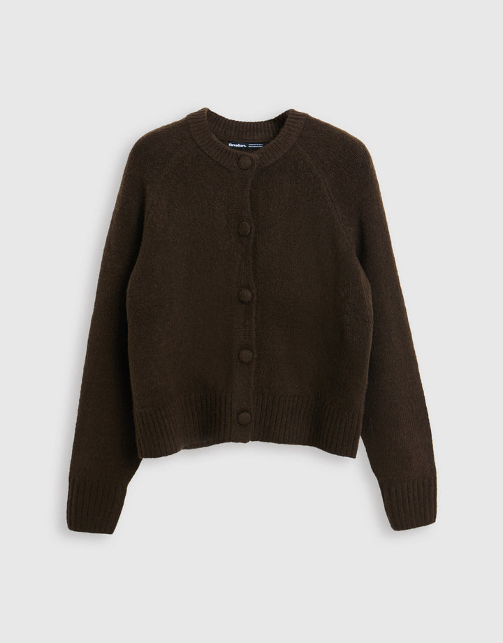 The Relaxed Knitted Cardigan in Brown
