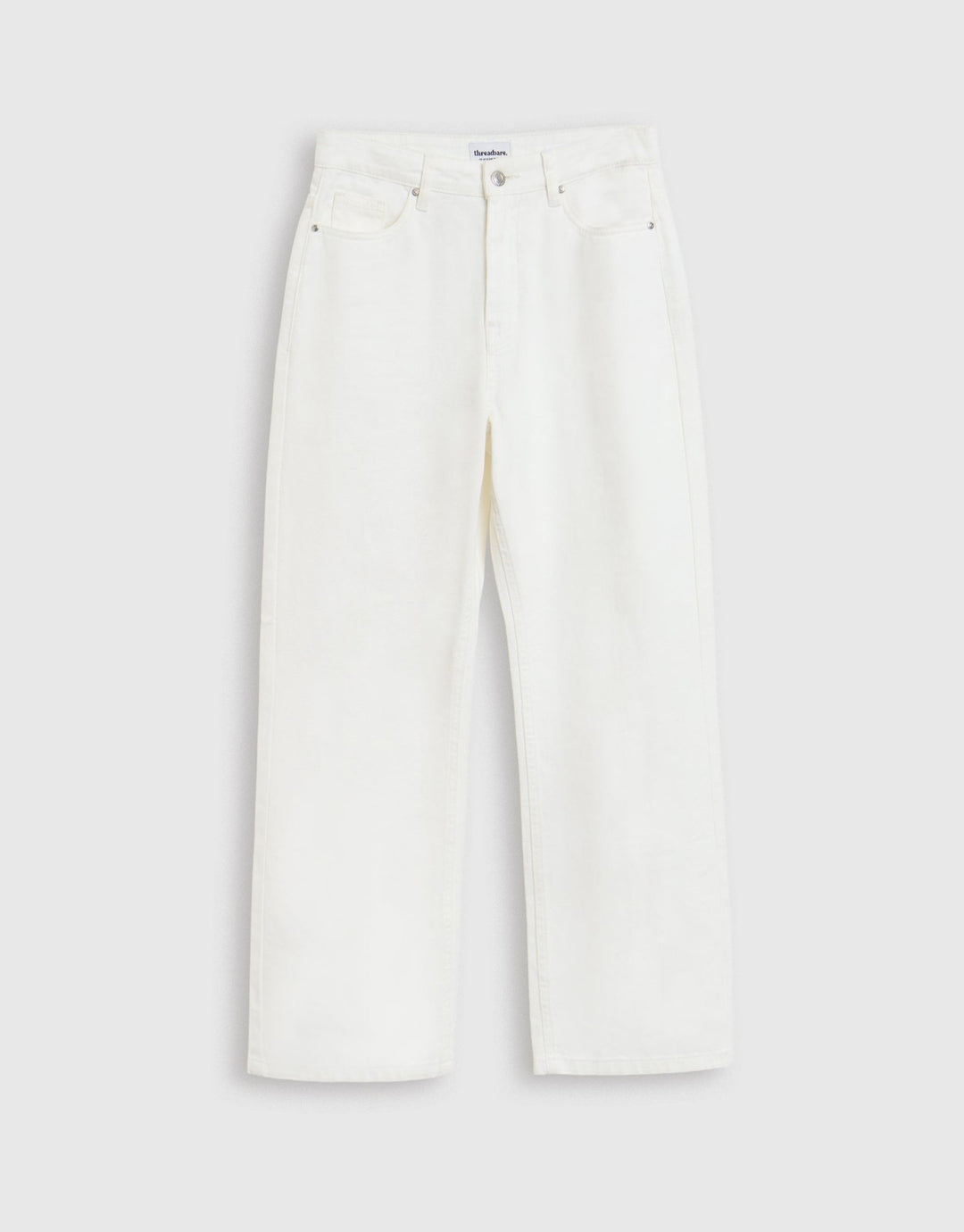 Threadbare The Classic Straight Leg Jeans in White - mannequin image