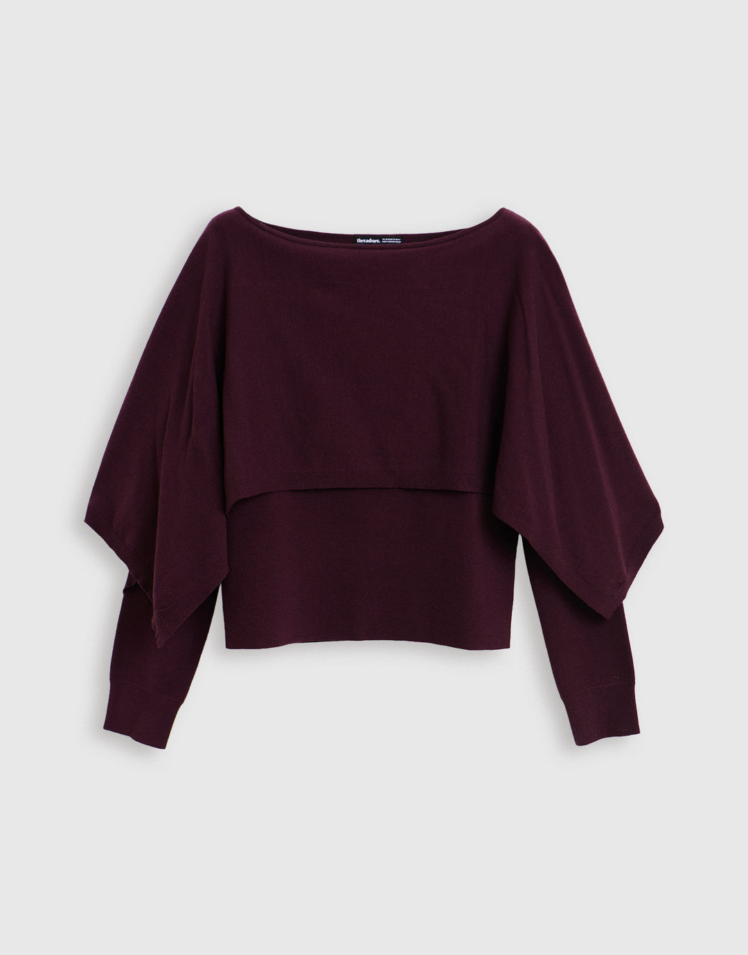Long Sleeve Cape Top in Plum