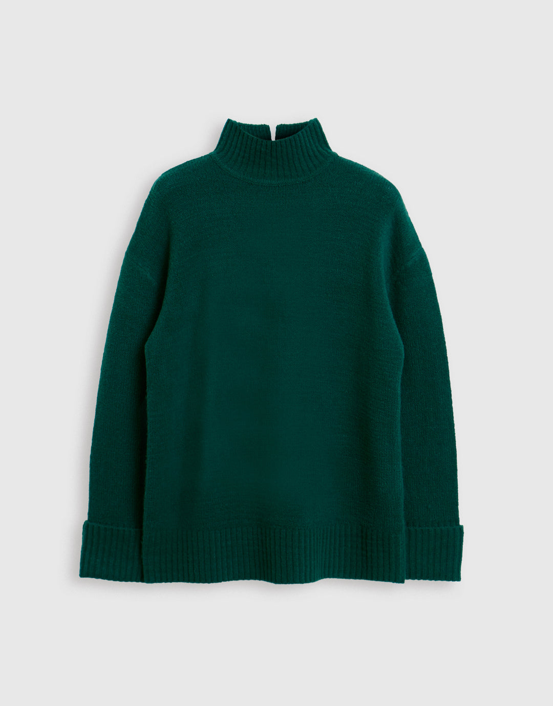 The Oversized Roll Neck Jumper in Green