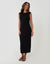 Black Knitted Yarn Midi Dress