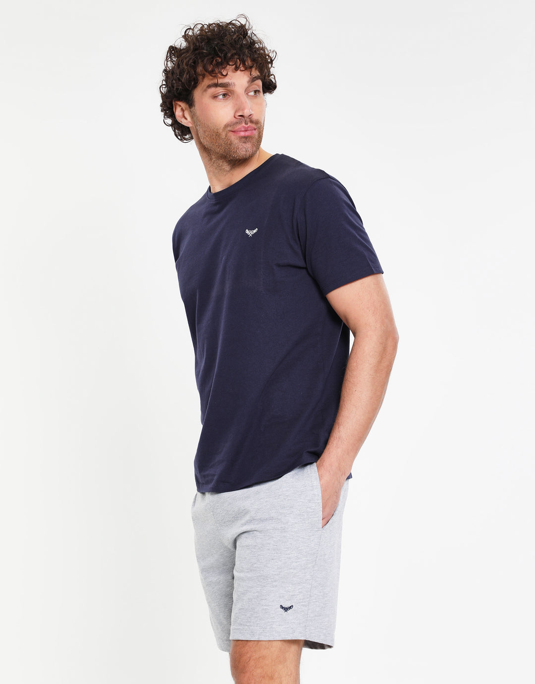 Black & Grey Marl Jogger Style Loungewear Shorts (2 Pack)