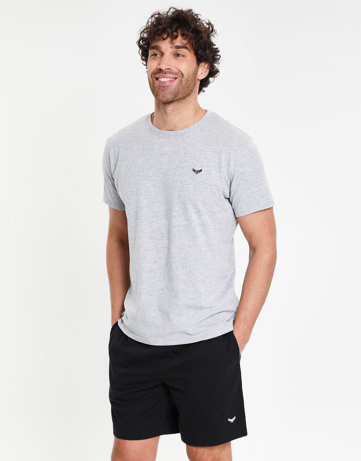 Black & Grey Marl Jogger Style Loungewear Shorts (2 Pack)