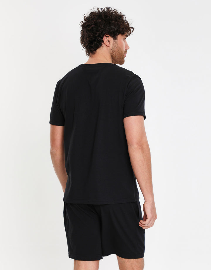 Black Handwritten Logo Loungewear Set (2-Piece Set)